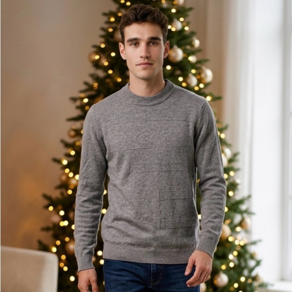 Frame Denim Men's Heather Gray Crewneck Sweater